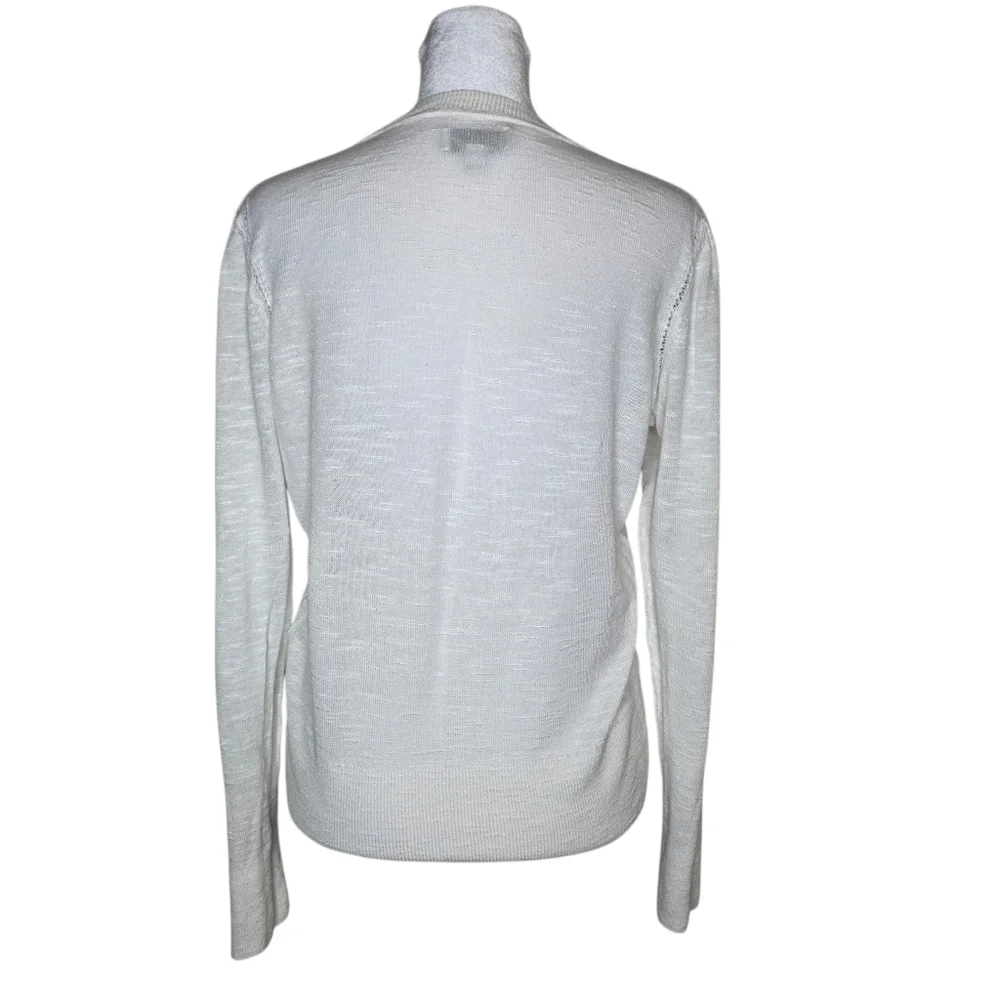 Lucky Brand Semi Sheer Long Sleeve Lightweight Sweater Ivory Size Large - Picture 2 of 7